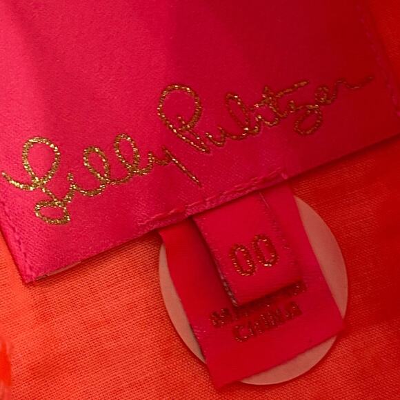 Lilly Pulitzer Valli Shift Dress Cayenne Coral with metallic trim size 00 - Picture 6 of 14